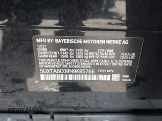 2022 BMW X5 xDrive45e with VIN 5UXTA6C08N9K85766, listed as a IAAI auction lot 41461039 with 95,003 mi miles. Bid and sale history available at carsss.com. Image 9.