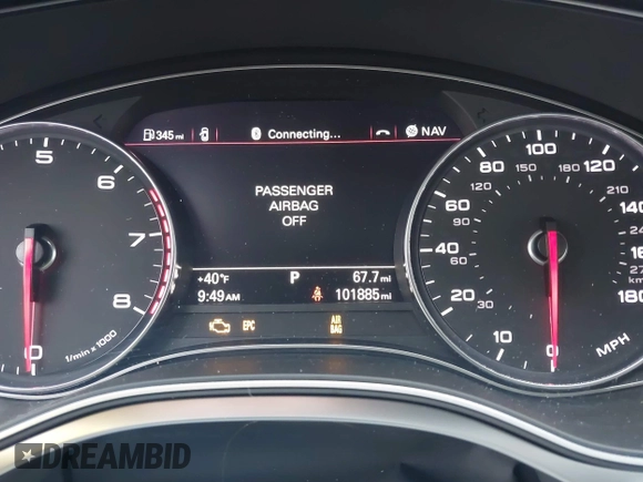 2012 Audi A7 Prestige with VIN WAU2GAFC9CN135476, listed as a IAAI auction lot 42009313 with 101,885 mi miles and . Bid and sale history available at DreamBid. Image 7.