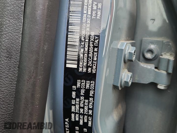 2017 Jeep Renegade Sport с VIN ZACCJBAB5HPF30248, выставлен на аукционе Copart как лот 60954805 с пробегом 86 469 миль миль и Списание • Salvage title. История ставок и продаж доступна на DreamBid. Изображение 12.