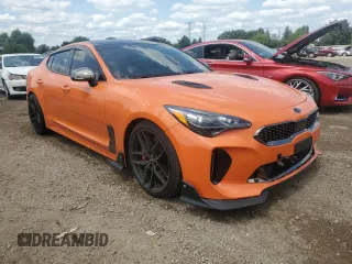 2021 Kia Stinger GT2 with VIN KNAE55LC6M6090748, listed as a Copart auction lot 63906114 with 23,195 mi miles and Salvage Title. Bid and sale history available at carsss.com. Image 4.