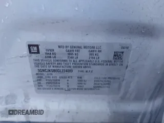 2016 Chevrolet Trax LS with VIN 3GNCJKSB6GL224009, listed as a IAAI auction lot 41312755 with 121,159 mi miles. Bid and sale history available at carsss.com. Image 9.