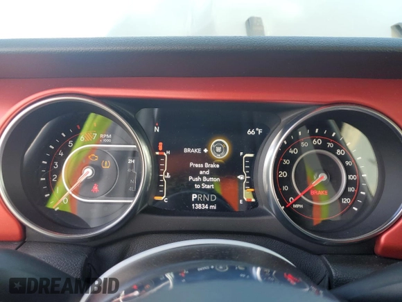 2020 Jeep Wrangler Unlimited Rubicon with VIN 1C4HJXFN9LW156972, listed as a Copart auction lot 50666195 with 13,834 mi miles and Salvage title. Bid and sale history available at DreamBid. Image 9.
