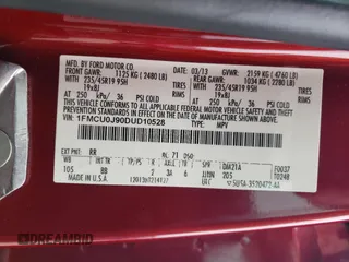 2013 Ford Escape Titanium z VIN 1FMCU0J90DUD10528, wystawiony jako Copart lot #56961685 z przebiegiem 148 082 mil mil oraz Tytuł czysty. Historia ofert i sprzedaży dostępna na DreamBid. Obrazek 13.