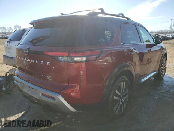 2022 Nissan Pathfinder Platinum with VIN 5N1DR3DK8NC269210, listed as a Copart auction lot 46353535 with 63,491 mi miles and Salvage title. Bid and sale history available at DreamBid. Image 3.
