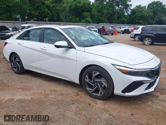 2024 Hyundai Elantra Limited with VIN KMHLP4DG5RU827792, listed as a IAAI auction lot 42179911 with 18,632 mi miles and . Bid and sale history available at DreamBid. Image 1.