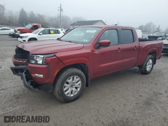 2022 Nissan Frontier SV with VIN 1N6ED1FK5NN681644, listed as a Copart auction lot 81872224 with 103,550 mi miles and Salvage Title. Bid and sale history available at carsss.com. Image 1.