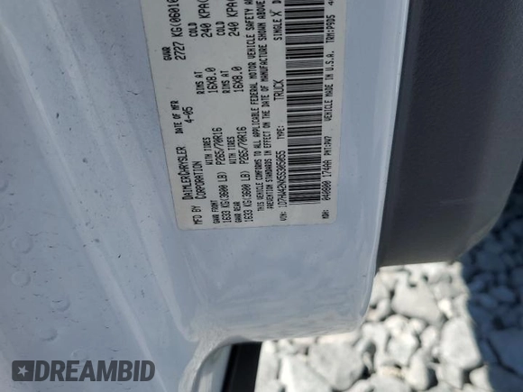 2005 Dodge Dakota SLT with VIN 1D7HW42NX5S305055, listed as a Copart auction lot 47121355 with 161,521 mi miles and Salvage Title. Bid and sale history available at DreamBid. Image 12.