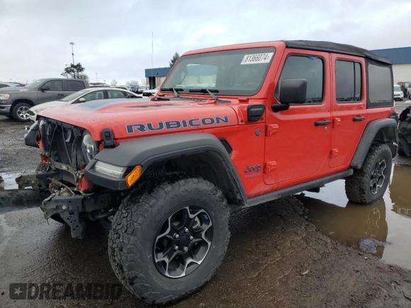 2022 Jeep Wrangler Unlimited Rubicon with VIN 1C4JJXR62NW171306, listed as a Copart auction lot 81366074 with 25,001 mi miles and Clean title. Bid and sale history available at DreamBid. Image 1.