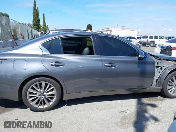 2021 Infiniti Q50 Luxe with VIN JN1EV7BP8MM707259, listed as a IAAI auction lot 41901696 with 78,060 mi miles and . Bid and sale history available at DreamBid. Image 12.