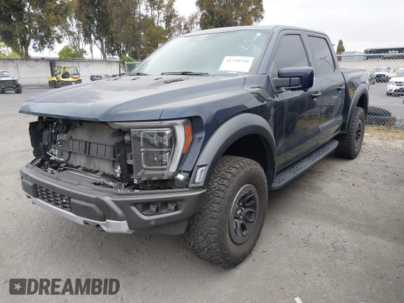 2023 Ford F-150 Raptor with VIN 1FTFW1RG1PFA87381, listed as a IAAI auction lot 41710758 with 19,626 mi miles and . Bid and sale history available at DreamBid. Image 2.