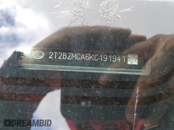 2019 Lexus RX 350 with VIN 2T2BZMCA6KC191941, listed as a Copart auction lot 53946995 with 45,553 mi miles and Salvage title. Bid and sale history available at DreamBid. Image 13.