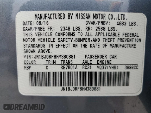 2017 Infiniti QX50 with VIN JN1BJ0RP8HM380881, listed as a Copart auction lot 74816544 with 0 mi miles and Salvage Title. Bid and sale history available at carsss.com. Image 13.