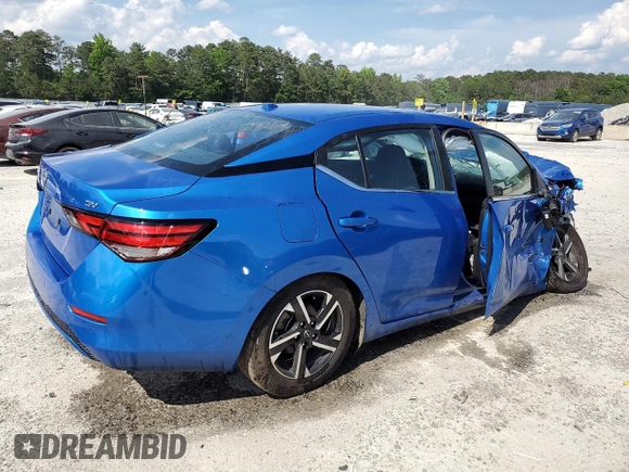 2024 Nissan Sentra SV with VIN 3N1AB8CVXRY222118, listed as a Copart auction lot 55432235 with 45,156 mi miles and Non Repairable. Bid and sale history available at DreamBid. Image 3.