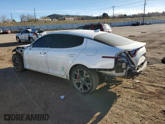 2020 Kia Stinger GT1 with VIN KNAE45LC6L6080870, listed as a Copart auction lot 48713105 with 80,995 mi miles and Salvage Title. Bid and sale history available at DreamBid. Image 2.