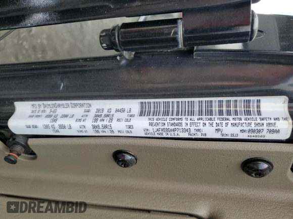 2004 Jeep Wrangler Sahara with VIN 1J4FA59SX4P713343, listed as a Copart auction lot 53608265 with 113,828 mi miles and Salvage title. Bid and sale history available at DreamBid. Image 13.