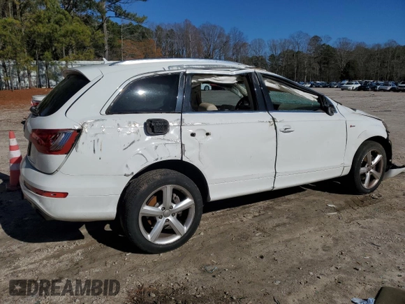2012 Audi Q7 3.0T S line with VIN WA1DGAFE2CD001843, listed as a Copart auction lot 83476184 with 0 mi miles and Salvage Title. Bid and sale history available at carsss.com. Image 3.