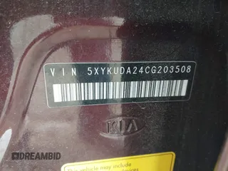 2012 Kia Sorento EX z VIN 5XYKUDA24CG203508, wystawiony jako IAAI lot #41908758 z przebiegiem Nie podano mil oraz . Historia ofert i sprzedaży dostępna na DreamBid. Obrazek 9.
