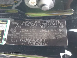 2014 Kia Cadenza Premium z VIN KNALN4D70E5129618, wystawiony jako IAAI lot #42023255 z przebiegiem 125 650 mil mil oraz . Historia ofert i sprzedaży dostępna na DreamBid. Obrazek 9.