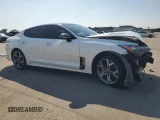 2020 Kia Stinger GT1 with VIN KNAE45LC8L6080384, listed as a Copart auction lot 74575904 with 61,958 mi miles and Salvage Title. Bid and sale history available at DreamBid. Image 4.
