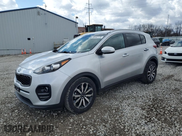 2017 Kia Sportage EX with VIN KNDPN3AC7H7168540, listed as a Copart auction lot 50452175 with 82,307 mi miles and Salvage Title. Bid and sale history available at carsss.com. Image 1.