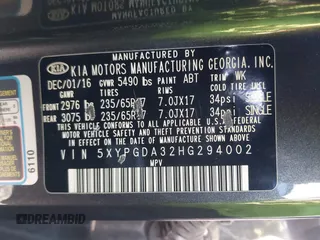 2017 Kia Sorento LX with VIN 5XYPGDA32HG294002, listed as a IAAI auction lot 42121806 with 154,733 mi miles. Bid and sale history available at carsss.com. Image 9.