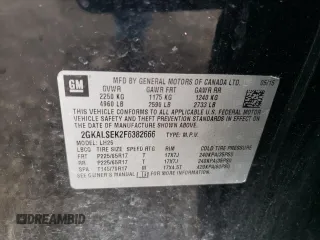 2015 GMC Terrain SLT with VIN 2GKALSEK2F6382666, listed as a Copart auction lot 61330095 with 85,553 mi miles and Salvage title. Bid and sale history available at DreamBid. Image 14.