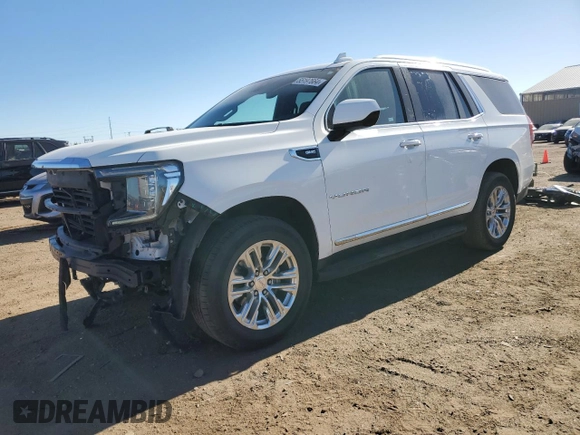 2021 GMC Yukon SLT with VIN 1GKS2BKD8MR240143, listed as a Copart auction lot 55197664 with 79,119 mi miles and Salvage Title. Bid and sale history available at carsss.com. Image 1.