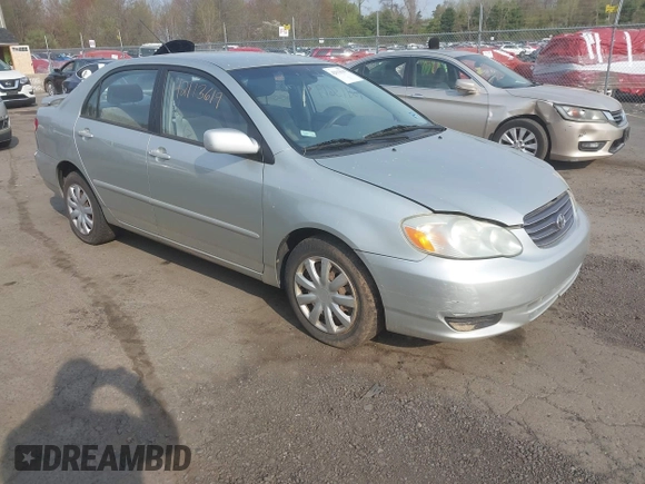 2003 Toyota Corolla CE with VIN JTDBR32E930004139, listed as a IAAI auction lot 42113619 with 209,120 mi miles and . Bid and sale history available at DreamBid. Image 1.