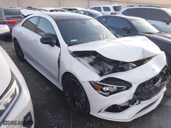 2023 Mercedes-Benz CLA with VIN W1K5J4GB7PN338936, listed as a IAAI auction lot 41626816 with 13,824 mi miles. Bid and sale history available at carsss.com. Image 1.