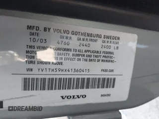 2004 Volvo S80 z VIN YV1TH59HX41360415, wystawiony jako IAAI lot #42133565 z przebiegiem 82 460 mil mil oraz . Historia ofert i sprzedaży dostępna na DreamBid. Obrazek 9.