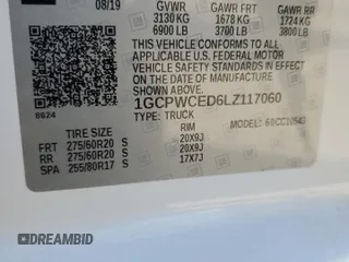 2020 Chevrolet Silverado 1500 LT with VIN 1GCPWCED6LZ117060, listed as a Copart auction lot 52917525 with 101,858 mi miles and Non Repairable. Bid and sale history available at carsss.com. Image 12.