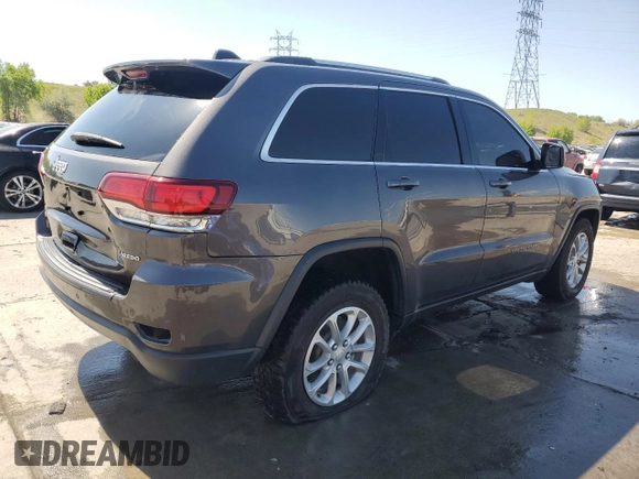 2021 Jeep Grand Cherokee Laredo X with VIN 1C4RJFAG4MC684476, listed as a Copart auction lot 57893135 with 20,056 mi miles and Salvage title. Bid and sale history available at DreamBid. Image 3.