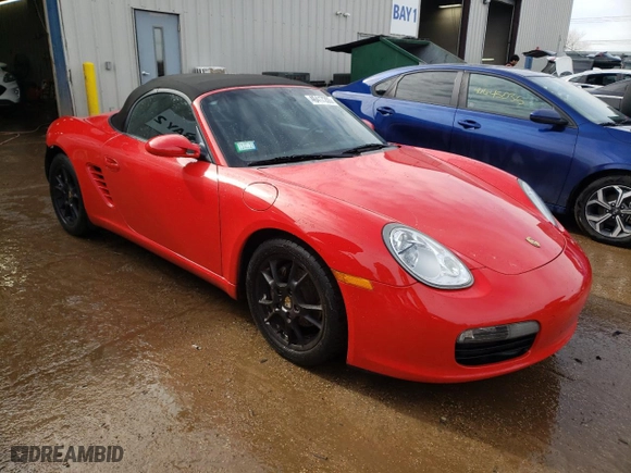 2005 Porsche Boxster with VIN WP0CA29855S710134, listed as a Copart auction lot 46417205 with 0 mi miles and Salvage Title. Bid and sale history available at carsss.com. Image 4.