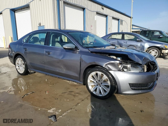 2012 Volkswagen Passat SE with VIN 1VWBH7A31CC108162, listed as a Copart auction lot 49001885 with 104,309 mi miles and Salvage Title. Bid and sale history available at carsss.com. Image 4.
