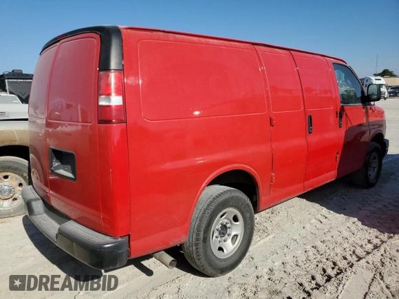 2018 Chevrolet Express Cargo Van with VIN 1GCWGAFPXJ1342146, listed as a Copart auction lot 74433064 with 107,698 mi miles and Salvage Title. Bid and sale history available at carsss.com. Image 3.