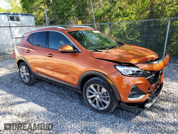 2022 Buick Encore GX Essence with VIN KL4MMFSL6NB067272, listed as a Copart auction lot 46257675 with 22,115 mi miles and Salvage title. Bid and sale history available at DreamBid. Image 4.