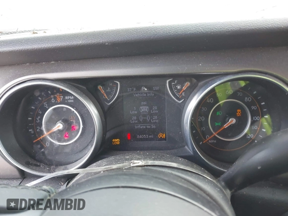 2018 Jeep Wrangler Sport S with VIN 1C4GJXAG4JW168920, listed as a IAAI auction lot 41457619 with 84,053 mi miles and . Bid and sale history available at DreamBid. Image 7.