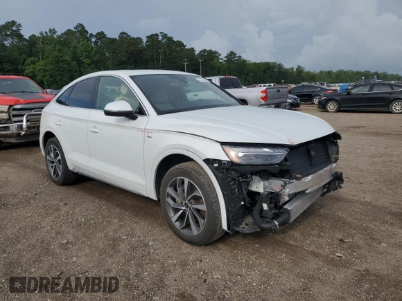 2023 Audi Q5 Sportback S line Prestige with VIN WA16AAFY0P2137734, listed as a Copart auction lot 58766465 with 17,527 mi miles and Salvage title. Bid and sale history available at DreamBid. Image 4.