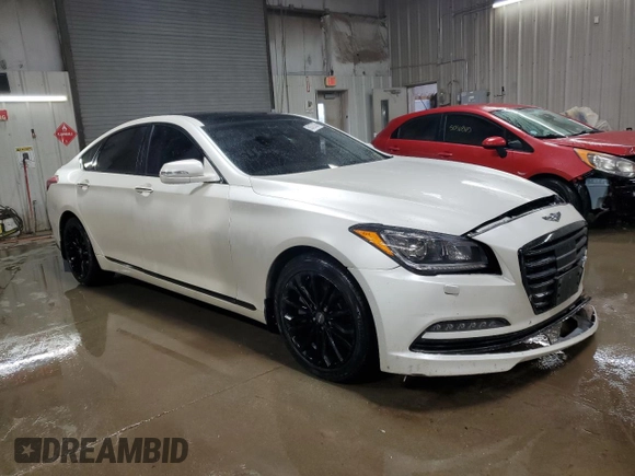 2017 Genesis G80 3.8L with VIN KMHGN4JE2HU170460, listed as a Copart auction lot 50372355 with 66,336 mi miles and Salvage Title. Bid and sale history available at carsss.com. Image 4.