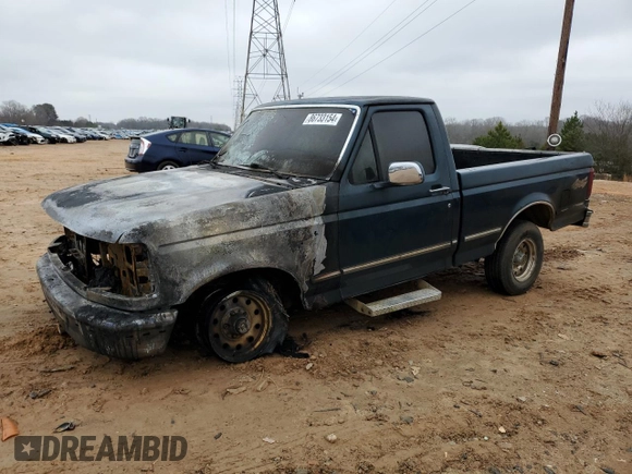 1995 Ford F-150 with VIN 1FTEF14N1SNB53833, listed as a Copart auction lot 86733154 with 0 mi miles and Salvage Title. Bid and sale history available at carsss.com. Image 1.