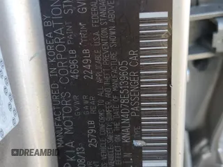 2014 Kia Cadenza Premium with VIN KNALN4D78E5139605, listed as a Copart auction lot 45453455 with 130,764 mi miles and Salvage Title. Bid and sale history available at carsss.com. Image 12.