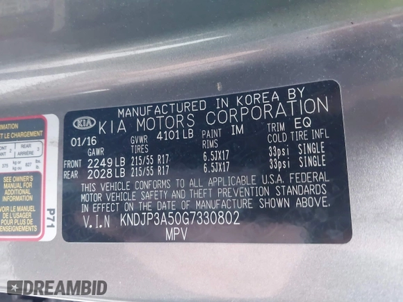 2016 Kia Soul + with VIN KNDJP3A50G7330802, listed as a IAAI auction lot 41272834 with 1 mi miles. Bid and sale history available at carsss.com. Image 9.