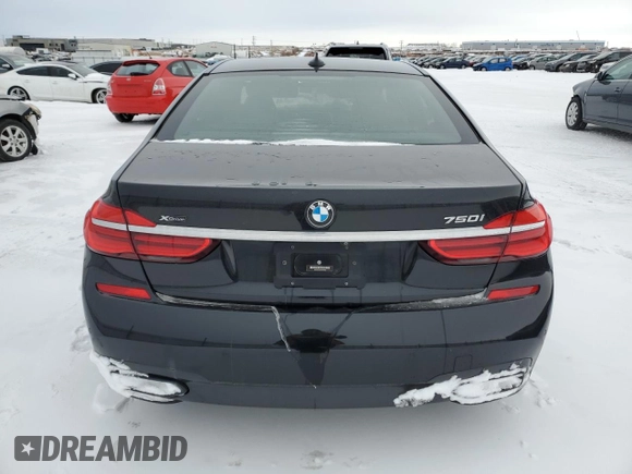 2017 BMW 7 Series 750i xDrive with VIN WBA7B0C55HG527046, listed as a Copart auction lot 41707455 with 15,947 mi miles and Salvage title. Bid and sale history available at DreamBid. Image 6.