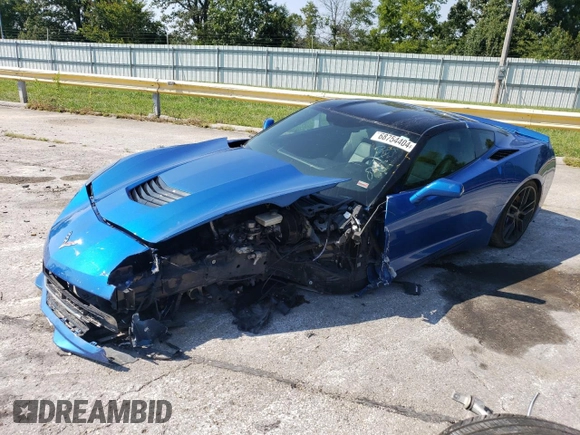 2015 Chevrolet Corvette 1LT with VIN 1G1YB2D77F5108510, listed as a Copart auction lot 68754404 with 80,445 mi miles and Salvage Title. Bid and sale history available at carsss.com. Image 1.