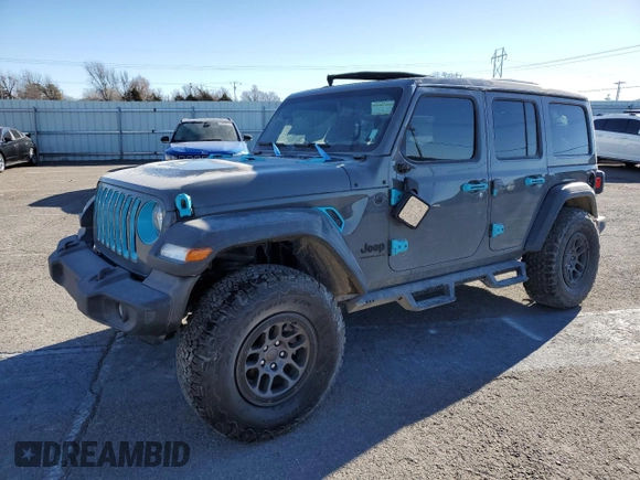 2023 Jeep Wrangler Sport S with VIN 1C4HJXDG3PW615858, listed as a Copart auction lot 85537124 with 16,718 mi miles and Salvage Title. Bid and sale history available at DreamBid. Image 1.