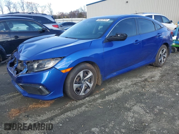 2019 Honda Civic Sedan LX with VIN 19XFC2F61KE038744, listed as a Copart auction lot 85879744 with 0 mi miles and Salvage Title. Bid and sale history available at carsss.com. Image 1.