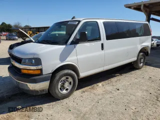 2018 Chevrolet Express Passenger LT z VIN 1GAZGPFG1J1320173, wystawiony jako Copart lot #45585895 z przebiegiem 202 040 mil mil oraz Szkoda całkowita • Salvage title. Historia ofert i sprzedaży dostępna na DreamBid. Obrazek 1.