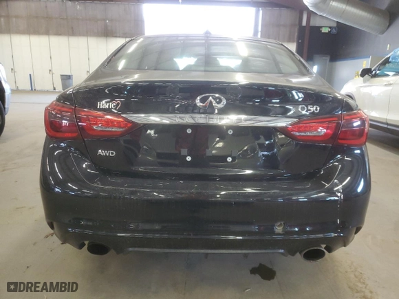 2021 Infiniti Q50 3.0t PURE with VIN JN1EV7AR4MM752427, listed as a Copart auction lot 48181255 with 46,689 mi miles and Salvage Title. Bid and sale history available at carsss.com. Image 6.