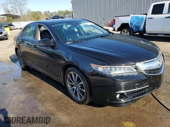 2015 Acura TLX Advance with VIN 19UUB2F79FA009585, listed as a Copart auction lot 48476795 with 89,985 mi miles and Salvage title. Bid and sale history available at DreamBid. Image 4.