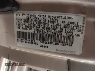 2001 Toyota Camry CE with VIN 4T1BG22K61U095586, listed as a IAAI auction lot 41336260 with 195,023 mi miles. Bid and sale history available at carsss.com. Image 9.